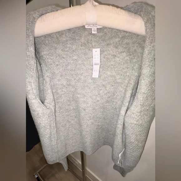 J.Crew Embellished Cardigan Lady Jacket Grey Rhinestones Medium NWT - Picture 13 of 14